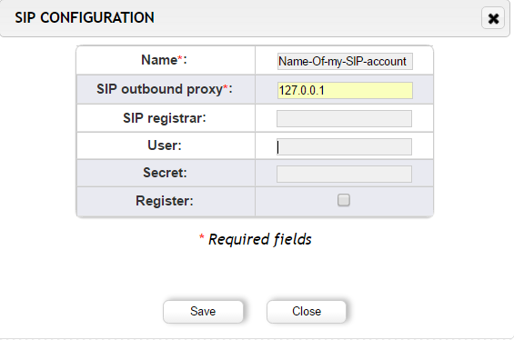 SIP configuration beroNet VoIP Gateway